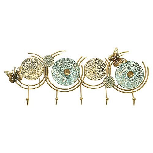 GEQWE Porte-Manteau Mural, Crochet en Métal Décoratif Créatif Moderne, Crochet De Suspension pour Manteau Chapeau Serviette Sac À Main Robes Vestiaire Salle De Bain Entrée avec 5 Crochets Cover