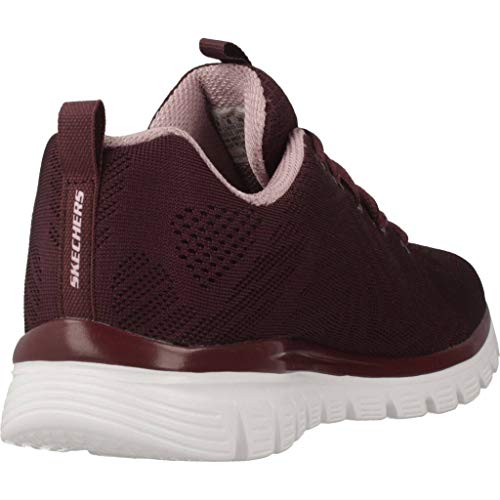 Skechers Damen Graceful Get Connected Sneakers, Wine Mesh/Lavender Trim, 41 EU – Ansicht 3