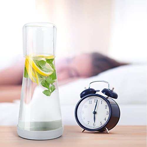 Quyimy Bedside Water Carafe Set including Glass, Lid, Tumbler for Nightstand Bedroom, Bath - Image 4