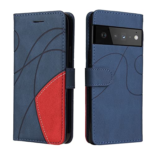 CXTcase for Google Pixel 6 Pro Case,Wallet PU Leather Flip Folio Case Cover with Card Holder Slots Magnetic Closure,Protective Phone Case for Google Pixel 6 Pro,Blue
