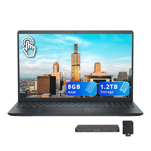 Image of Dell 15.6 inch FHD Touchscreen Laptop, Intel Core i5-1334U, 8GB RAM, 1.2TB Storage (256GB SSD + 1TB Docking Station Set), Intel UHD Graphics, Numeric Keypad, HD Camera, Copilot, Wi-Fi 6, Win 11, Black