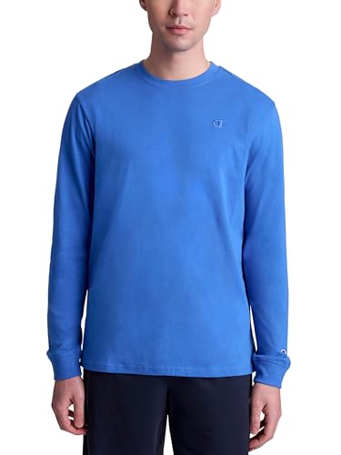 Image of Champion Men's Classic Long Sleeve T-Shirt, Standard Fit, Script & C Logo, Available in Regular and Big & Tall