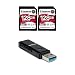 Kingston Canvas React Plus 128GB U3 V90 SDXC UHS-II SD Card (2-Pack) Bundle with 2-In-1 USB 3.0 Memory Card Reader (3 Items)