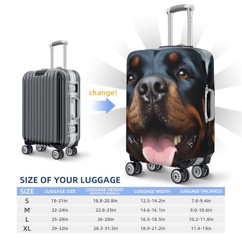 Travel Luggage Cover Suitcase Protector Elastic Washable Rottweiler dogs tongue head Suitcase Cover Anti-scratch Spandex Baggage Covers Fits 18-32 Inch Luggage2