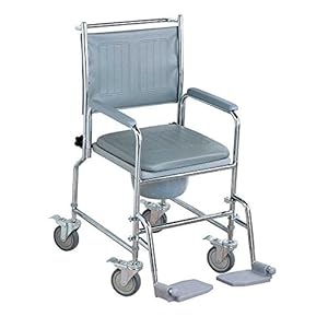 NRS Healthcare Toilettenstuhl mit Rollen Grau M66119