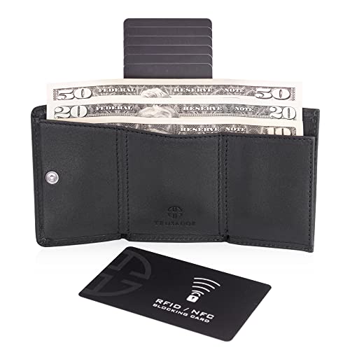 TRUSADOR Rimini Unisex Minimalist Small Leather Wallet Elastic Thread Credit Card Holder (Black)4