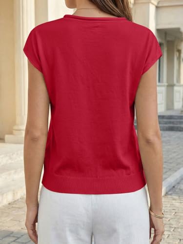 Image of UNCLECAT Womens Cap Sleeve Sweater Vest Summer Casual Button Down Lightweight Knit Sweater Cardigans