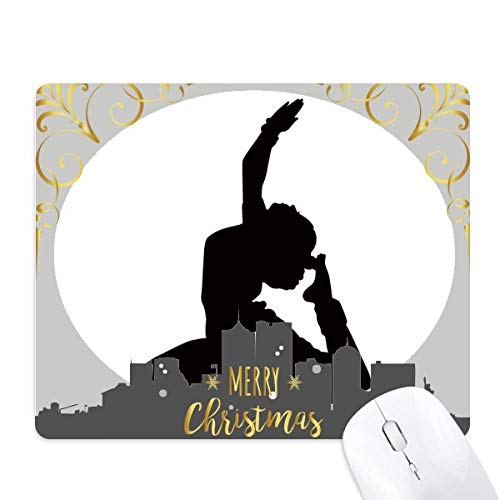 Tapis de souris en caoutchouc sports la nuit de noël et art peacock durable