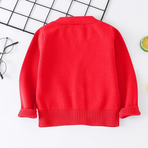 Girls Cardigan Sweaters V-Neck Long Sleeve Button Lightweight Knitted Cotton Fall Sweater Tops 2-10 Years2