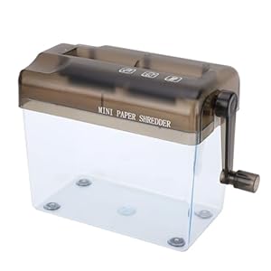 Mini-papierversnipperaar, A6-papiersnijder, Mini-papiersnijmachine met Mand van 1 Liter, Handmatige Hnad-papierversnipperaar voor Thuis, op Kantoor