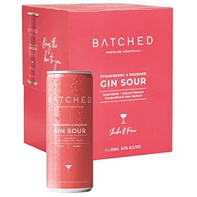 Batched Strawberry & Rhubarb Gin Sour, 4 pack x 230 ml cans, 6% ABV Hand Crafted You You can also learn more about: New Zealand Batched Strawberry & Rhubarb Gin Sour, 4 pack x 230 ml cans, 6% ABV Hand Crafted You You can also learn more about: New Zealand – Batched