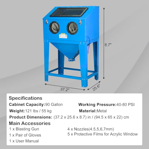 Parts-Diyer 90 Gallon Sandblasting Cabinet
