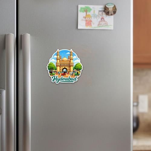 Image of Hyderabad Fridge Magnet - Stylish Magnet for Fridge, Wardrobe & Metal Surfaces | Gifts Items | Printed Stylish Refrigerator Magnet (Hyderabad Theme)