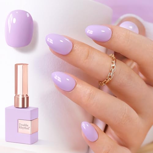 Double Rhythm 0.5 Oz Gel Nail Polish Neutral Natural Same Color Same Bottle Translucent Light Milky Pastel 15ML Manicure French Design Art DIY at Home (Pale Purple-A1541)