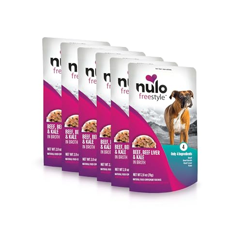 Image of Nulo Freestyle Beef, Beef Liver & Kale in Broth Real Meat Dog Food Topper, 2.8 Ounce (Pack of 6)