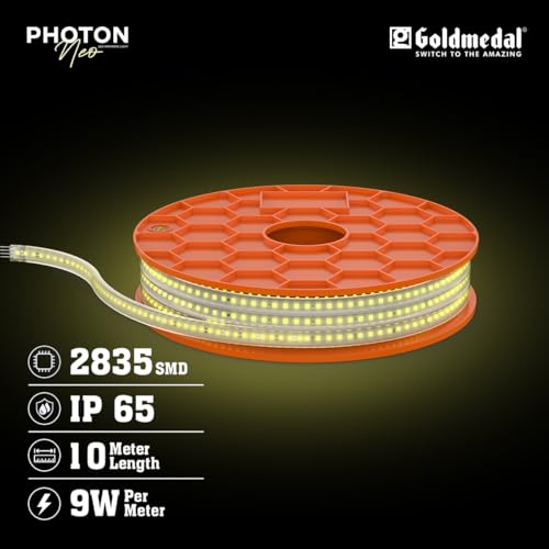 Image of Goldmedal Photon Neo 90W Rope Light 10 Meter | 120 LEDs|Decorative Rope Lighting for Home,Hall,Bedroom,Outdoor & Indoor|Strip Light for Ceiling,Cove | Cool Daylight(6500K)