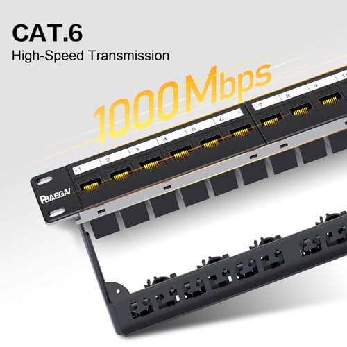 Image of Patch Panel 12 Port with 12 Pcs Cat6 Keystone Jack【EC Listed】 UTP 10G Support with Removable Back Bar 1U Network Patch Panel 10 Inch for Cat6,Cat5e,Cat5 (CAT6, 1U 12Port)
