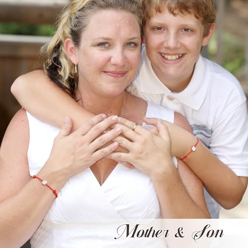 925 Sterling Silver Four Leaf Clover Bracelet for Women, Red Cord Adjustable Bracelet, Dainty Lucky Charm Jewelry Gift for Wife Mom — view 5