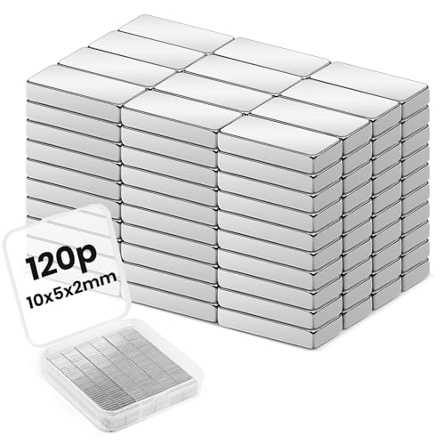 Image of LOVIMAG Small Neodymium Bar Magnets, 120 Pcs, 0.39x0.19x0.08in | Rare Earth Refrigerator Magnet for Whiteboard, Fridge, Office, Science, Craft and Tool Storage