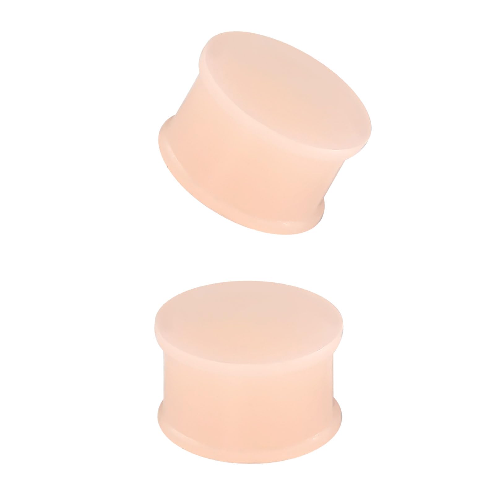 XIMAX 2PCS Flesh Skin Tone Colored Skin Ear Gauges Solid Silicone Ear Plugs Double Flared Flesh Stretchers Expander Hide Retainer Body Piercing