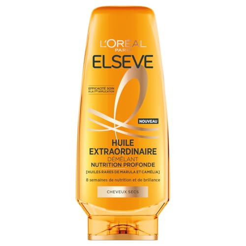L'Oréal Paris - Après-Shampooing Nutrition Profonde pour Cheveux Secs - Nourrit & Démêle - 8 Semaines de Nutrition & de Brillance - Huiles Rares de Marula...