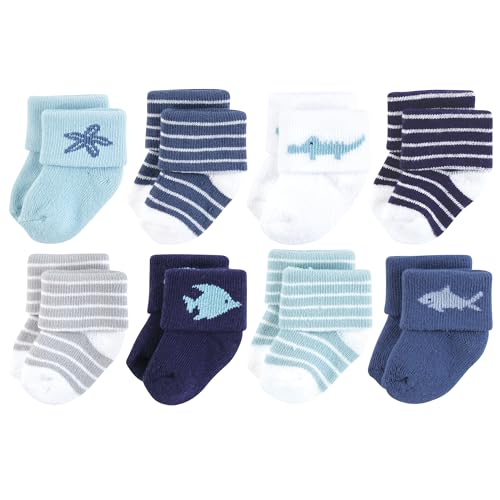 Image of Hudson Baby Baby 8-pack Cotton Rich Newborn and Terry Socks