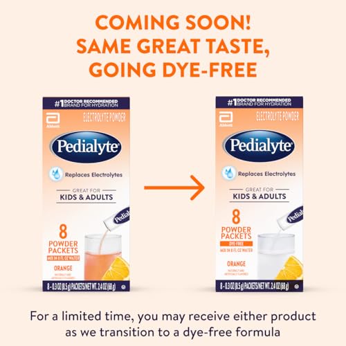 Image of Pedialyte Electrolyte Powder, Hydration Drink for Kids & Adults, Orange, 100 Powder Packets