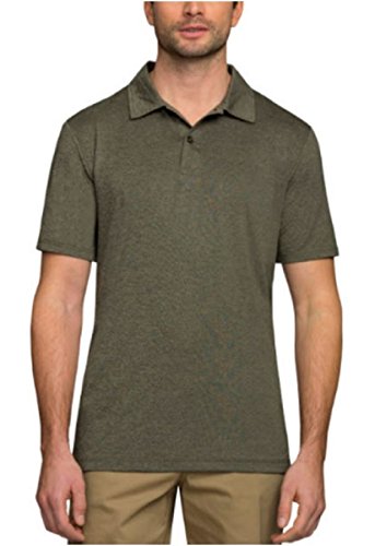 32 DEGREE WEATHERPROOF COOL MENS POLO, Short Sleeve 32Degree Shirt (Large, Heather Dark Moss)