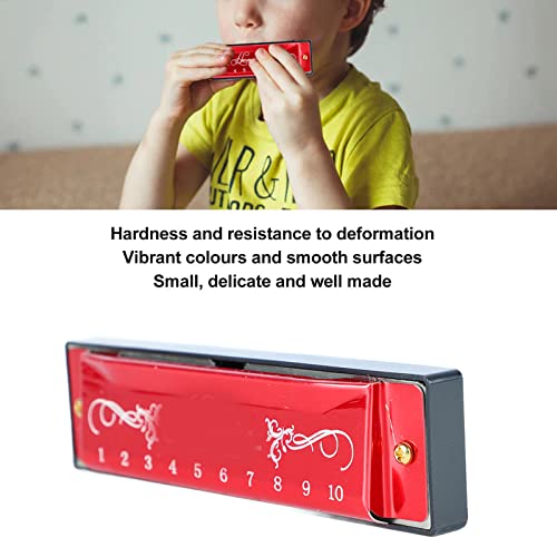 Harmonica 10 Trous, Lumière Dure sans Déformation 20 Mélodies Harmonica Standard en Aluminium et Acier Inoxydable Longue Durée de Vie pour la Classe (Rouge) - Les Beatles, Paul McCartney, John Lennon, RIngo Starr, George Harrison Harmonica 10 Trous, Lumière Dure sans Déformation 20 Mélodies Harmonica Standard en Aluminium et Acier Inoxydable Longue Durée de Vie pour la Classe (Rouge) – Image 4