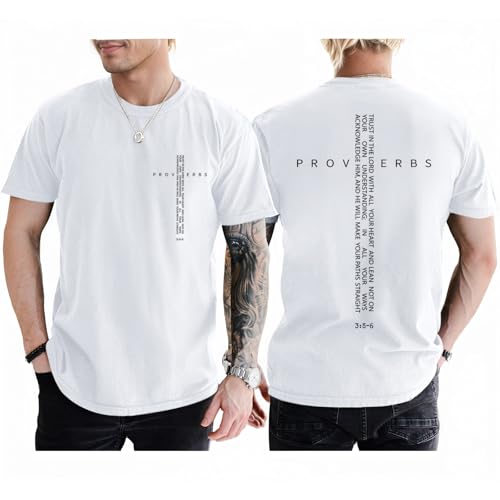 Image of Christian Shirts for Men Vintage Religious Cross Bible Verse T-Shirt Jesus Faith Tshirt Inspirational Graphic Tees