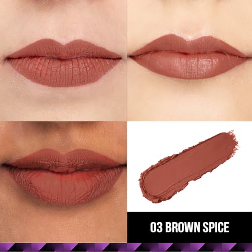 Image of Staze 9to9 Velvet Kiss Lipstick | Matte + Intense Color Lipstick | 12H Long Stay | Moisturizing & Lightweight Formula | 03 Brown Spice | 3.8g