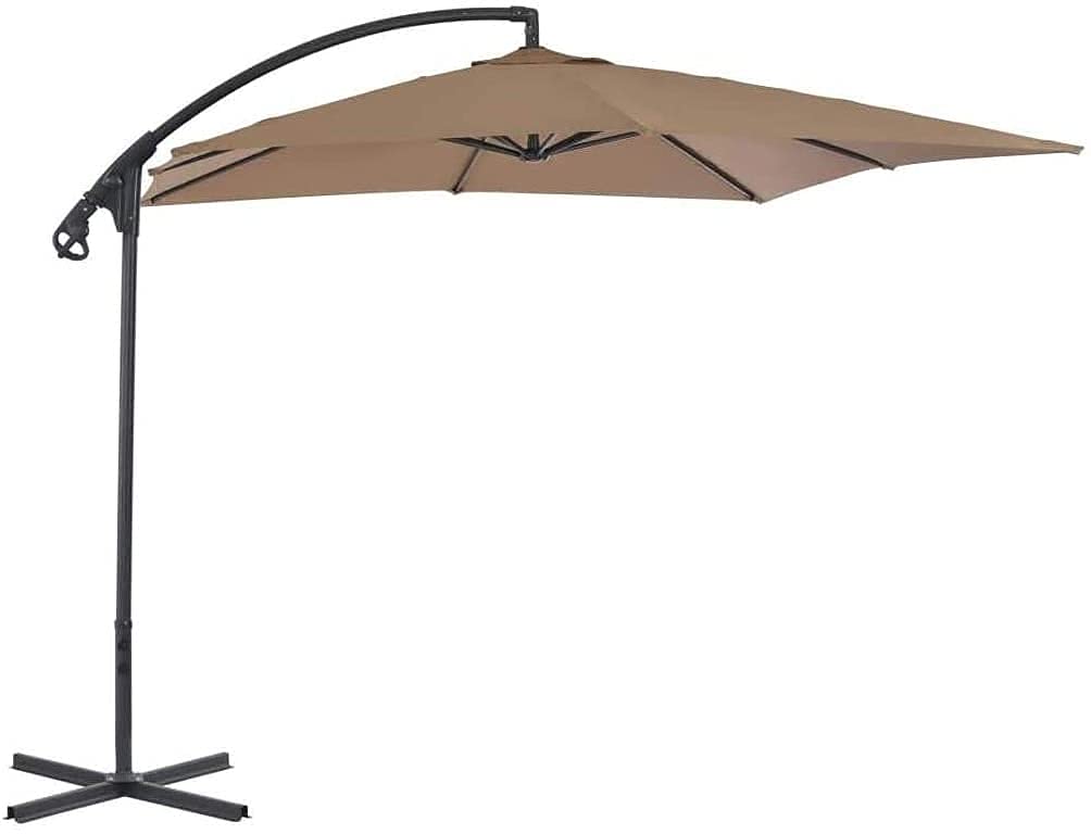 Parasol Parasol ogrodowy Parasol przeciwsłoneczny Stół targowy Parasol Trawnik, taras, podwórko i basen Taupe Markiza z przyciskiem uchylnym i korbą do ogrodu()