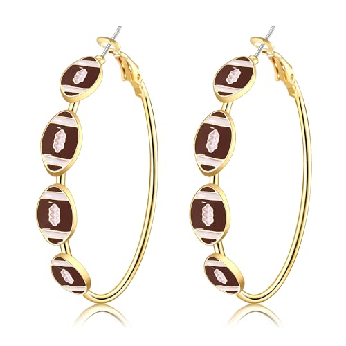 Game Day Earrings for Women Football Hoop Earrings Sport Team Earrings Race Game Day Football Jewelry Accessories Outfits Gifts