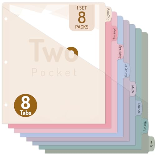 Forvencer 8 Count Dividers for 3 Ring Binder, 8 Tabs Binder...