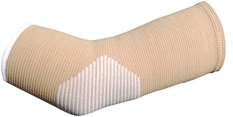 Heavenly Heat Therapeutic Elastic Elbow Compression Support - knitted, fitted protection. (Nude)