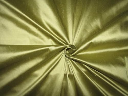 Tissu pure soie olive 100% Dupioni de luxe au mètre pour haute couture