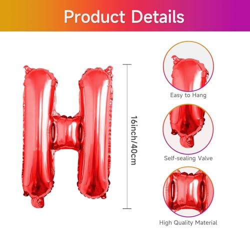 Image of 16 Inch Happy Birthday Banner Balloon, Rainbow Happy Birthday Letters Foil Balloons, Self Inflating Multicolor HBD Balloons Bunting for Kids Girls Boys Colorful Bday Party Decorations