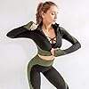 OLCHEE-Womens-2-Piece-Tracksuit-Workout-Set-High-Waist-Leggings-and-Crop-Top OLCHEE Women's 2 Piece Tracksuit Workout Set - Leggings and Crop Top Green M