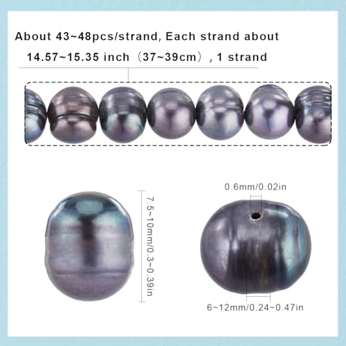 Perles d'eau douce noires en obsidienne pour offrir un kit de création - 3