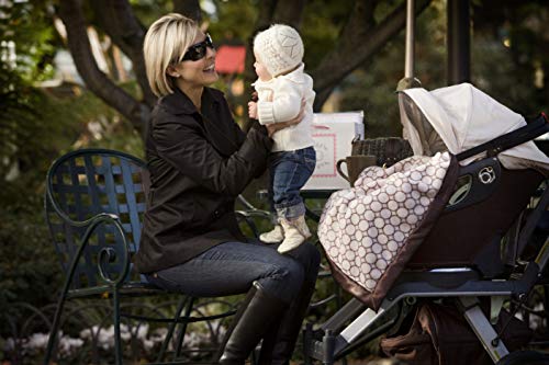 Swaddledesigns Cozy Stroller Blanket, Brown Mod Circles On Pastel Pink With Satin Trim #TOP3