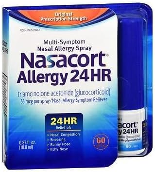 Nasacort Allergy 24 Hr Multi-Symptom Nasal Allergy Spray - 60 Sprays, Pack of 2