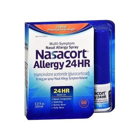 Nasacort Allergy 24 Hr Multi-Symptom Nasal Allergy Spray - 60 Sprays, Pack of 2 Cover