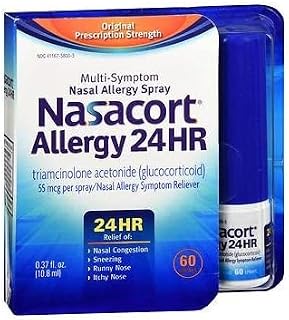 Nasacort Allergy 24 Hr Multi-Symptom Nasal Allergy Spray - 60 Sprays, Pack of 2