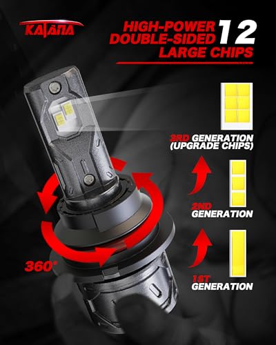 Image of KATANA 9007 Bulb,HB5 400% Brightness 6500K 1:1 Size Plug and Play Fog of 2 | Cooling Fan,High /Low Beam,360Beam Angle