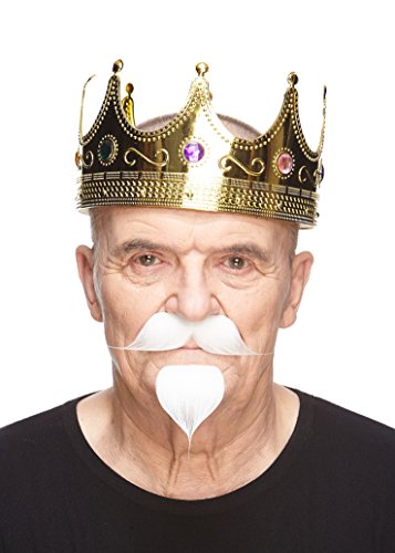 Mustaches Self Adhesive, Novelty Colonel Sanders Fake Mustache Handlebar with a Goatee, White Color - Thumbnail 3