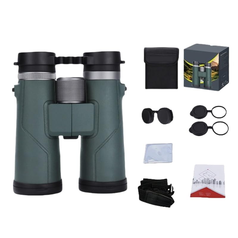 Prismáticos impermeables de 10 x 42 pulgadas para observación de aves, totalmente multicapa con prismas BaK-4, blindados de goma, trípode montable para aventuras al aire libre
