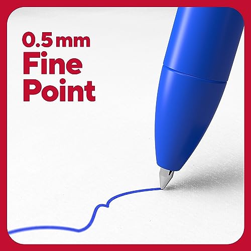 Image of TRU RED Retractable Gel Pens, Fine Point 0.5mm, Blue Ink, 5 Pack - Quick‑Dry Pens for Precise, Smear‑Free Writing