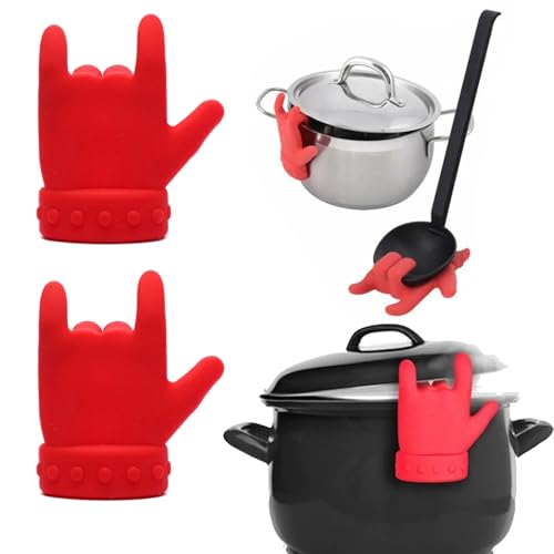 Pot Lid Lifter Spill Proof Pot Lid Lifter, Silicone Pot Lid Lifter, Pan Pot Lid Lifter Kitchen Tool Decoration Cute pot lid holder for Soup Pot Kitchen Restaurant 2 Pcs