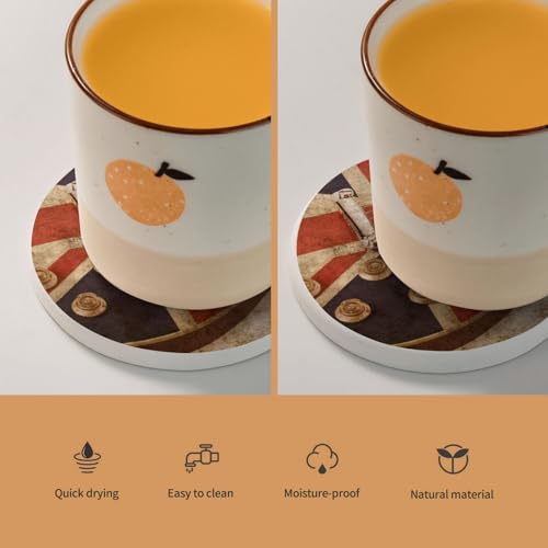Dessous de verre rigide diatomite drapeau britannique guitare haute absorption - 6