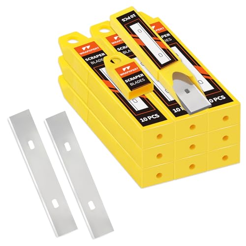 WRAPXPERT Scraper Blade 4 inch 100pcs Replacement Razor Blades for Cleaning Glass Wall Windows Stove by WRAPXPERT - Used condition - US$15.07